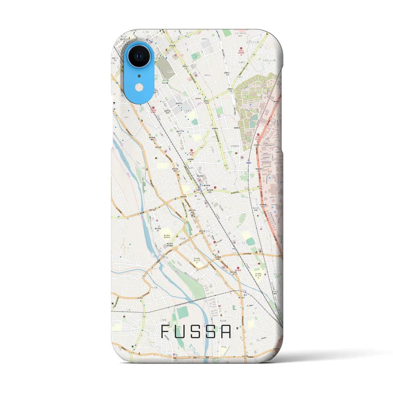 【福生(東京都)】地図柄iPhoneケース(バックカバータイプ)