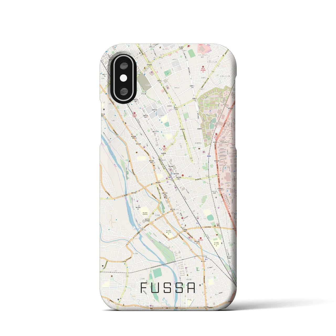 【福生(東京都)】地図柄iPhoneケース(バックカバータイプ)