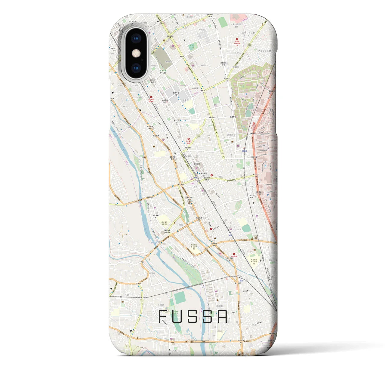【福生(東京都)】地図柄iPhoneケース(バックカバータイプ)