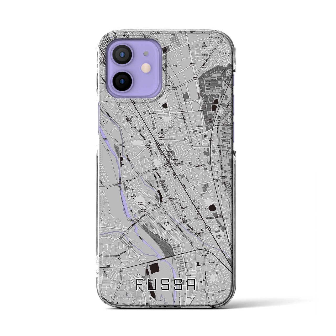 【福生(東京都)】地図柄iPhoneケース(クリアタイプ)