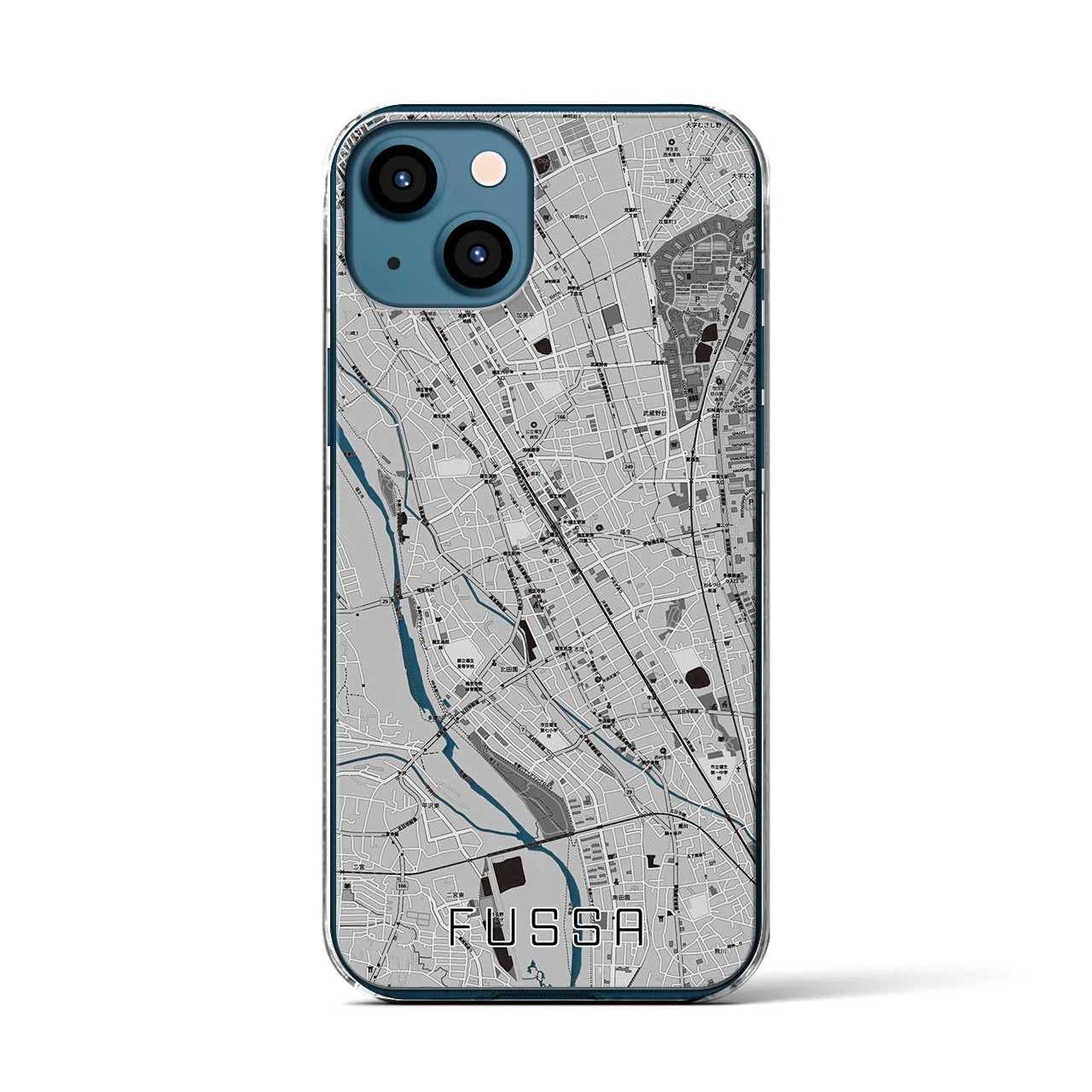【福生(東京都)】地図柄iPhoneケース(クリアタイプ)