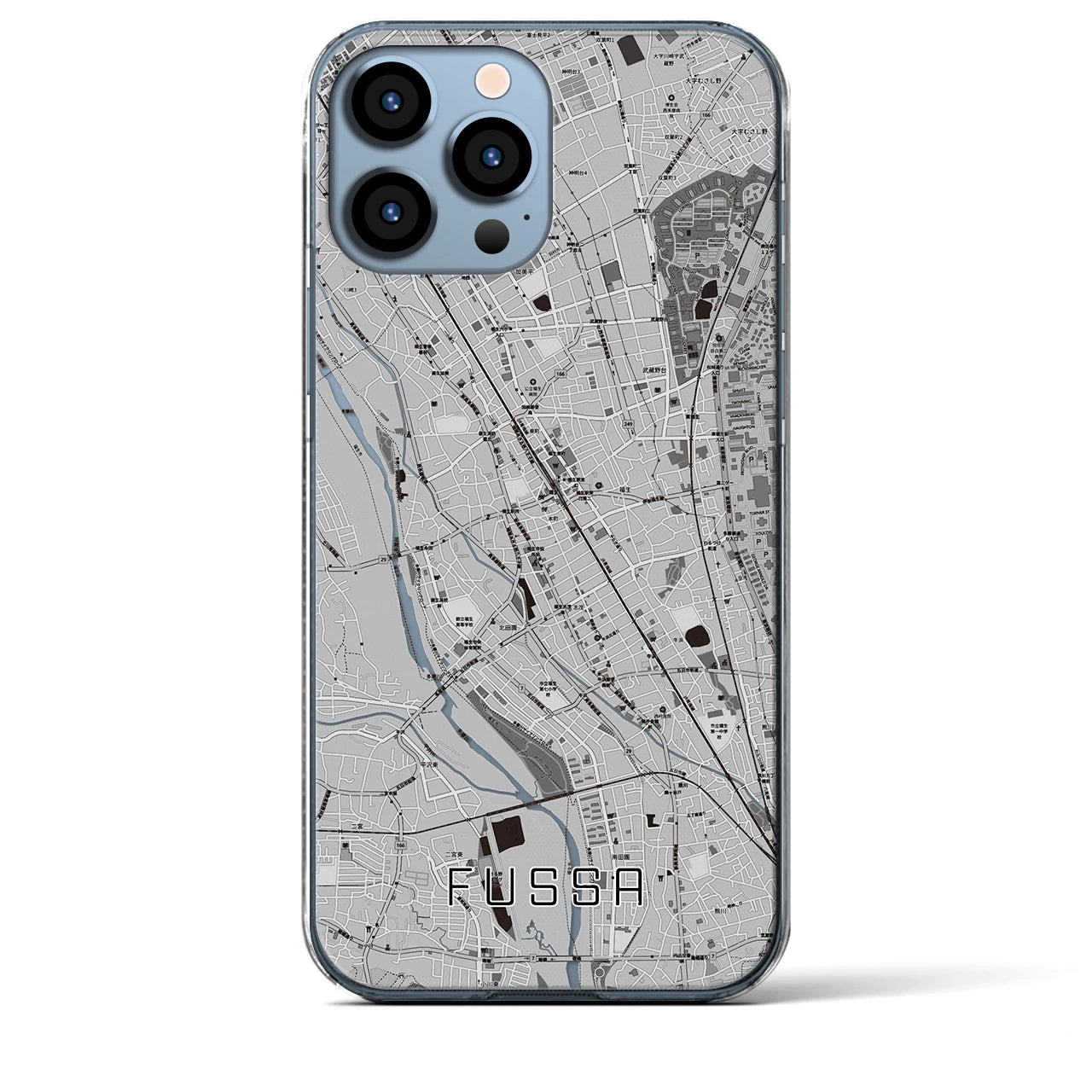 【福生(東京都)】地図柄iPhoneケース(クリアタイプ)