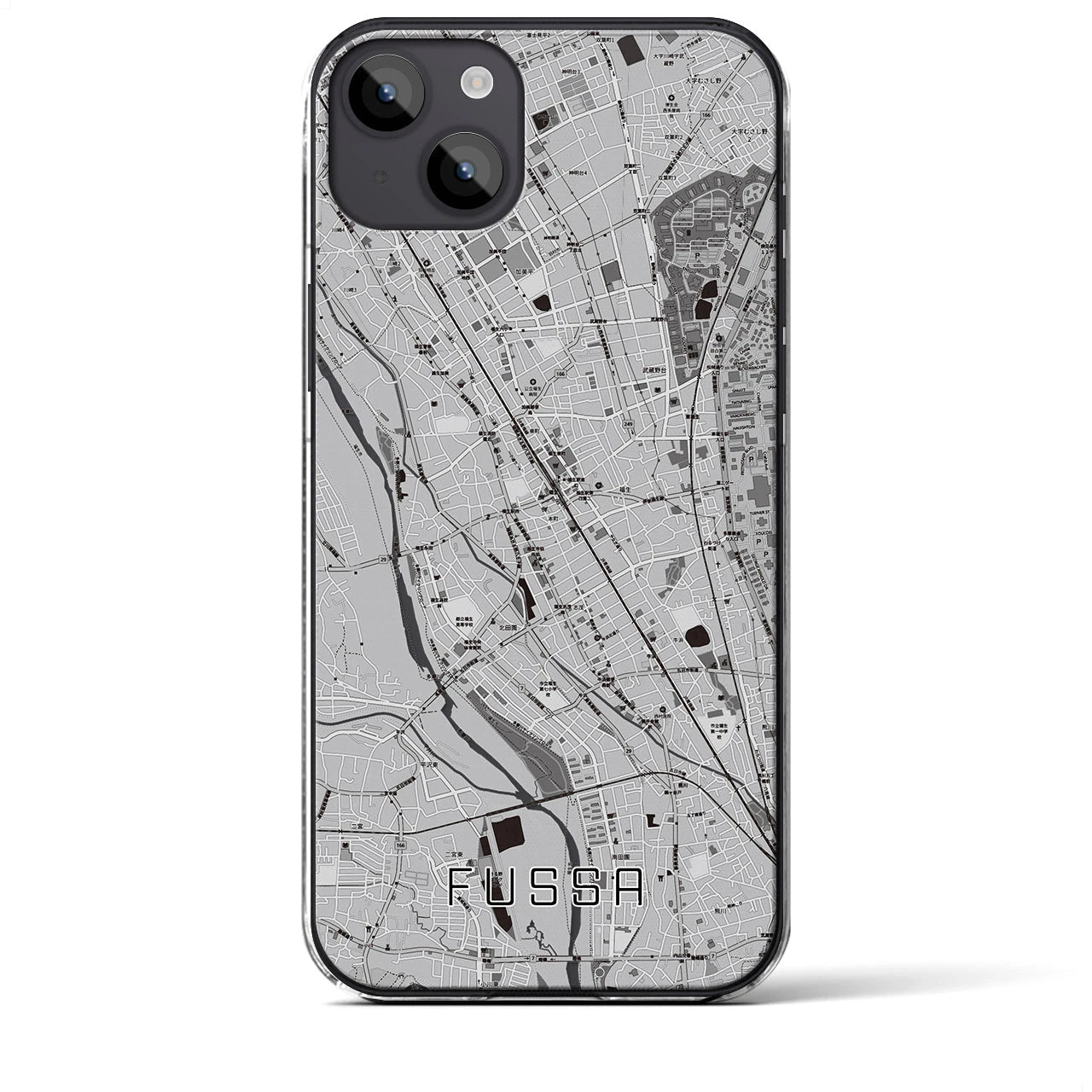 【福生(東京都)】地図柄iPhoneケース(クリアタイプ)
