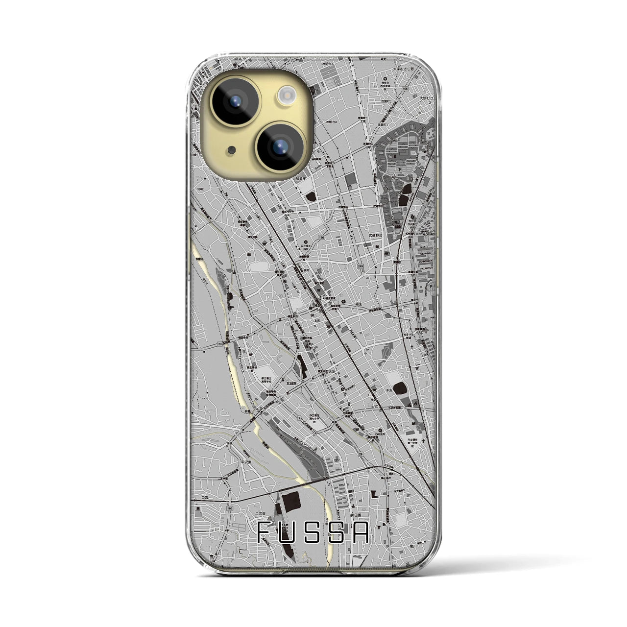 【福生(東京都)】地図柄iPhoneケース(クリアタイプ)