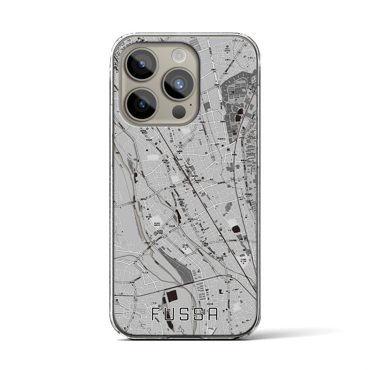 【福生(東京都)】地図柄iPhoneケース(クリアタイプ)