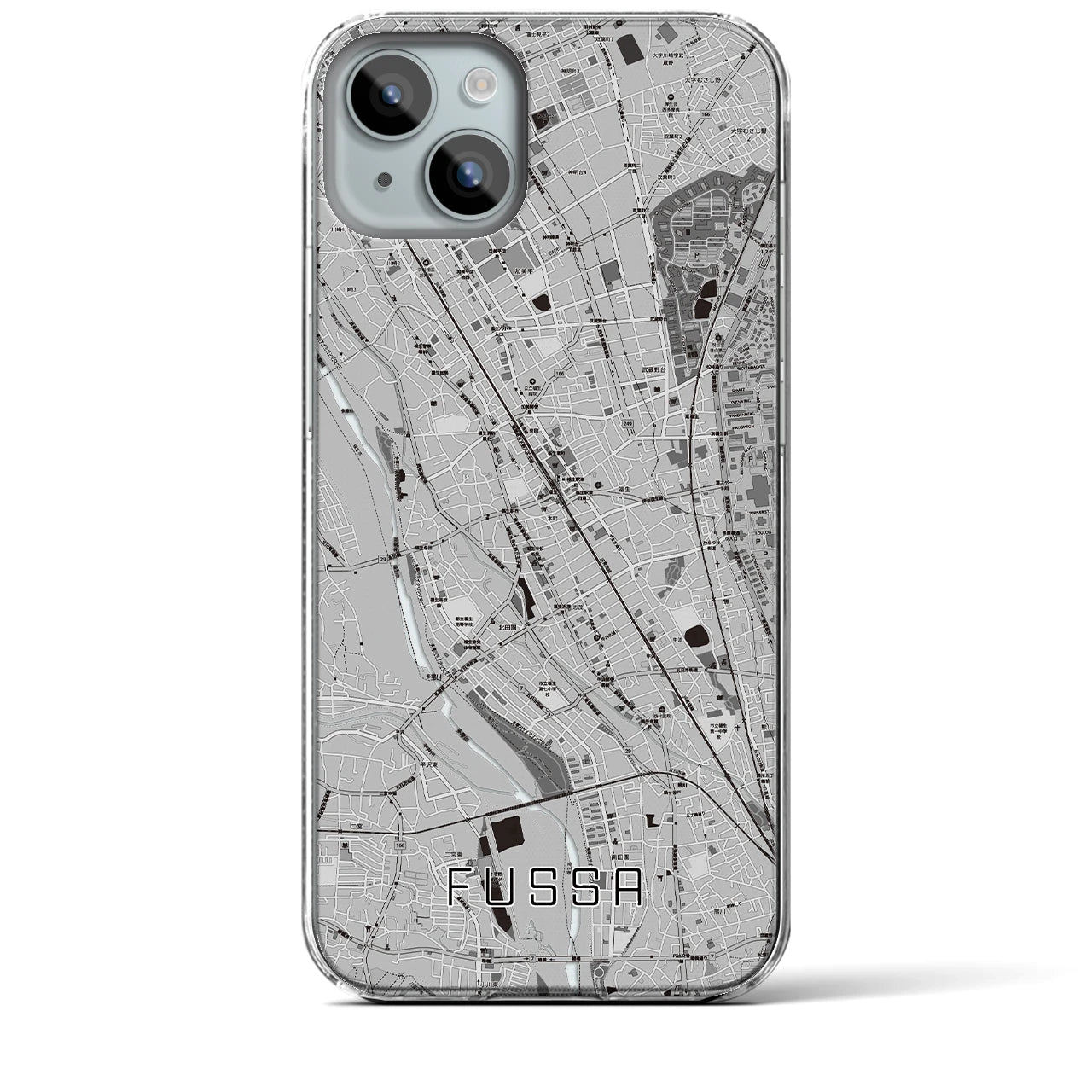 【福生(東京都)】地図柄iPhoneケース(クリアタイプ)
