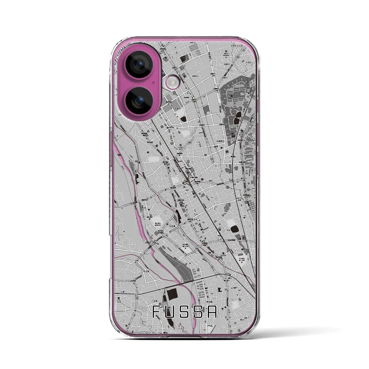 【福生(東京都)】地図柄iPhoneケース(クリアタイプ)