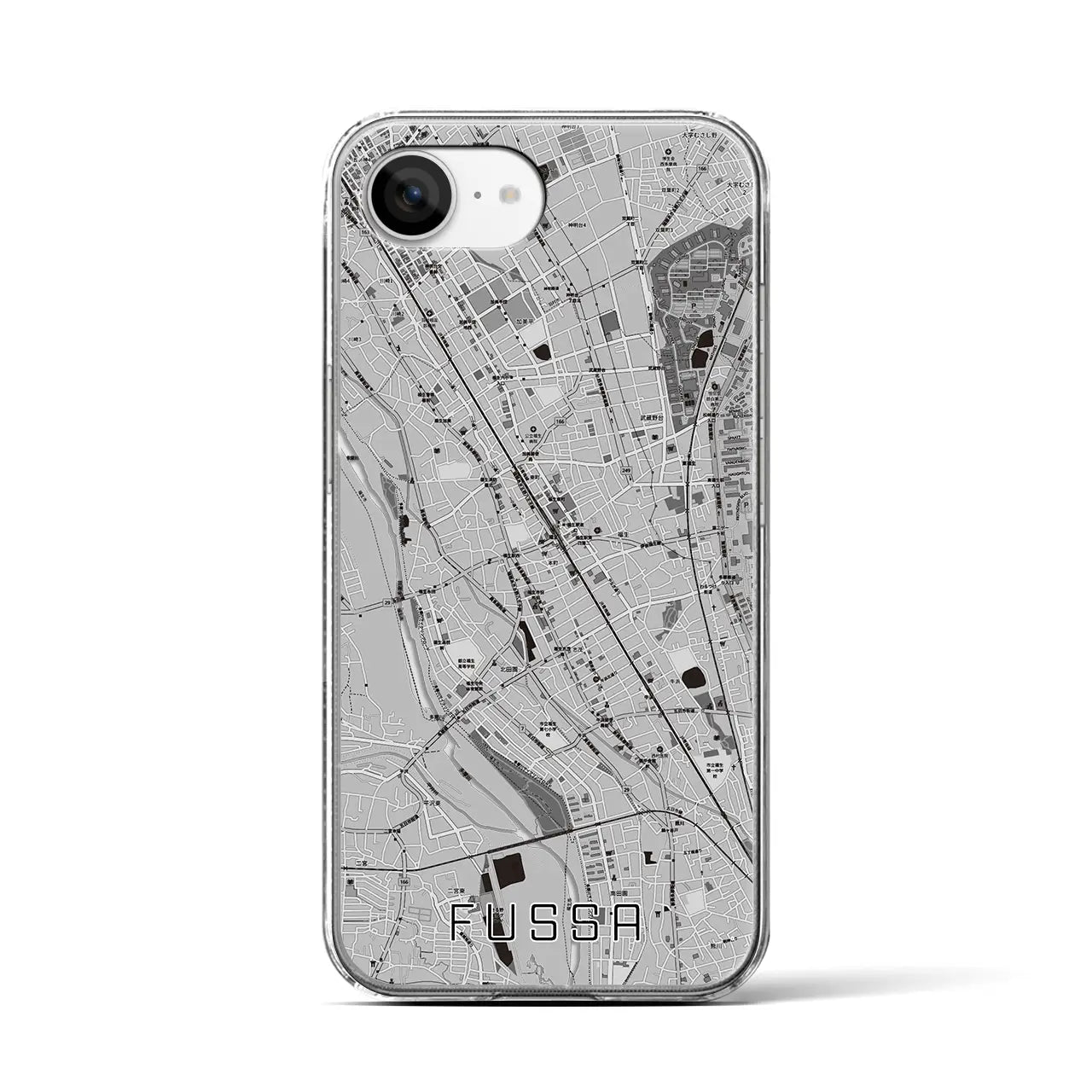 【福生(東京都)】地図柄iPhoneケース(クリアタイプ)