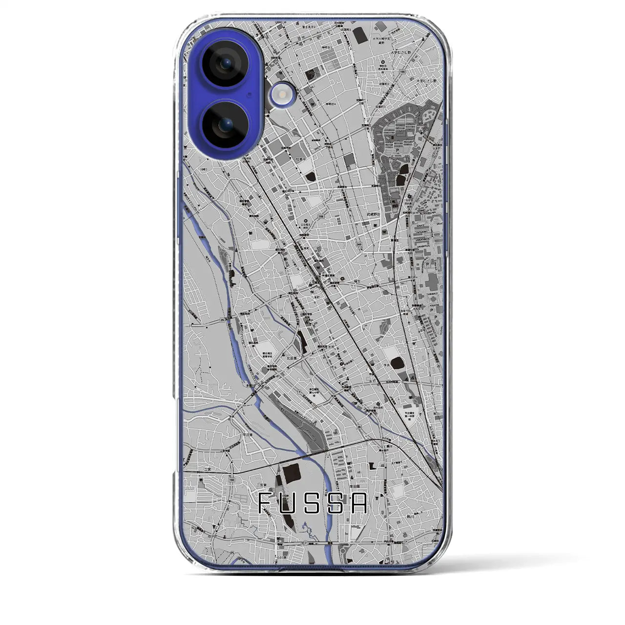 【福生(東京都)】地図柄iPhoneケース(クリアタイプ)