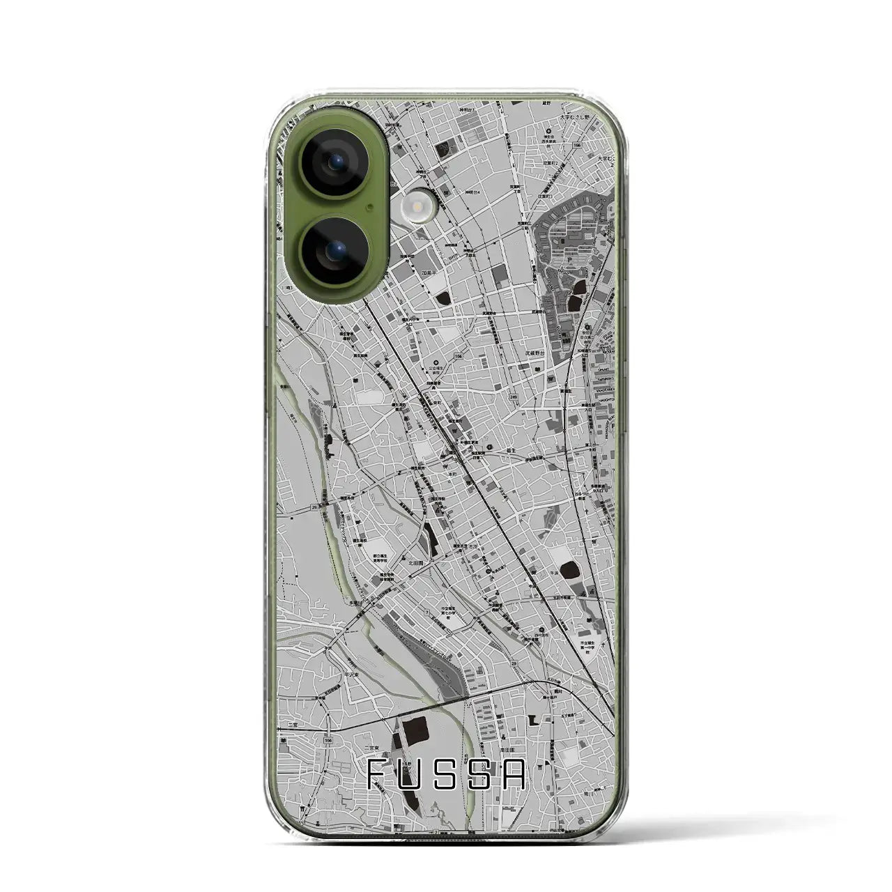 【福生(東京都)】地図柄iPhoneケース(クリアタイプ)