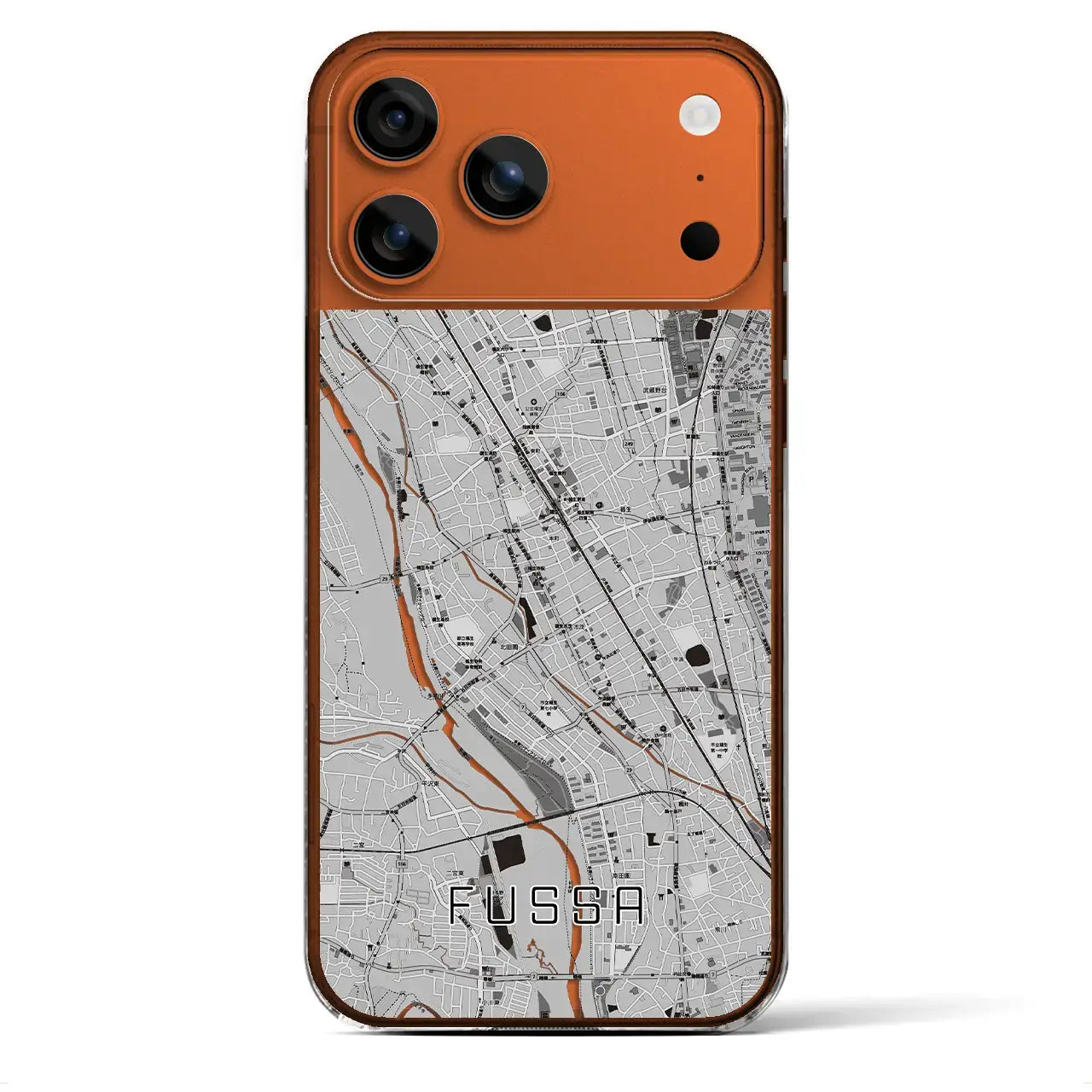 【福生(東京都)】地図柄iPhoneケース(クリアタイプ)