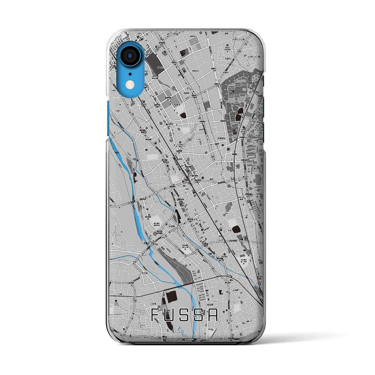【福生(東京都)】地図柄iPhoneケース(クリアタイプ)