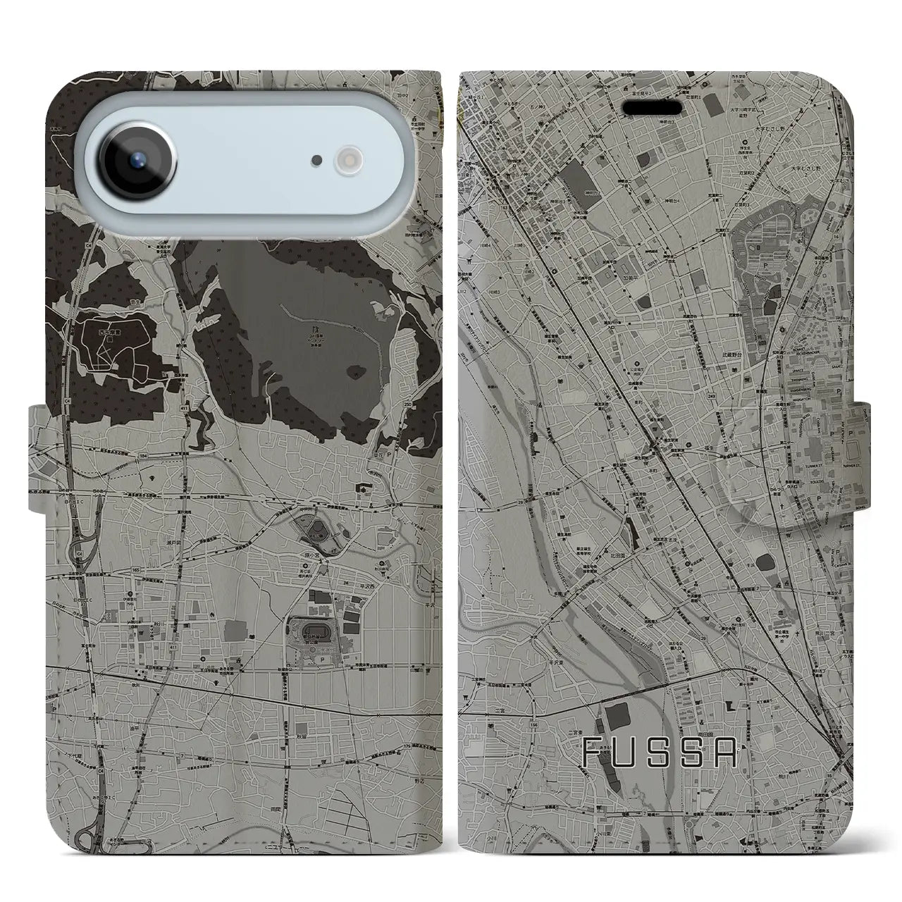 【福生(東京都)】地図柄iPhoneケース(手帳タイプ)