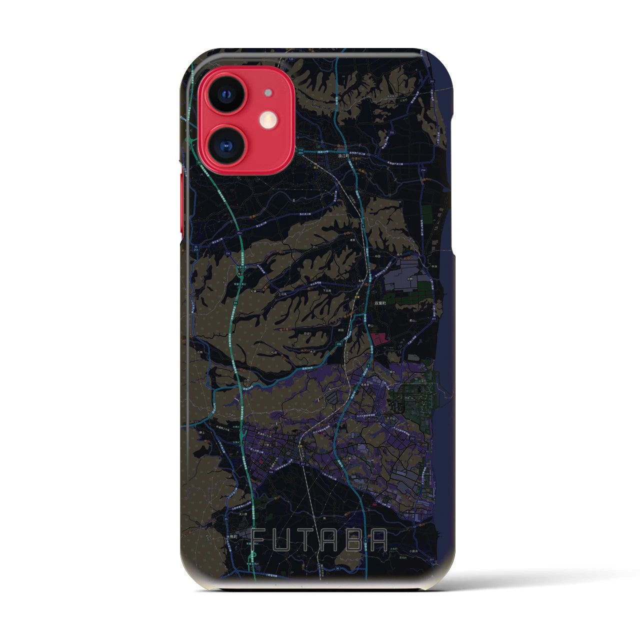 【双葉(福島県)】地図柄iPhoneケース(バックカバータイプ)