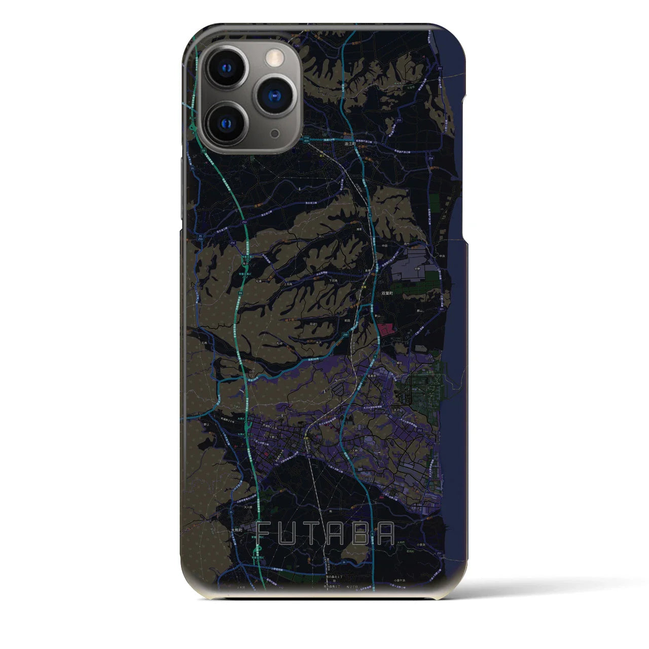 【双葉(福島県)】地図柄iPhoneケース(バックカバータイプ)
