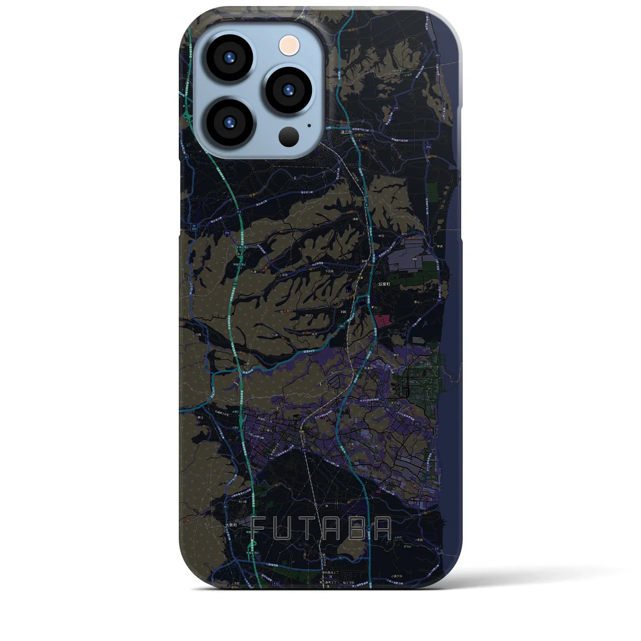 【双葉(福島県)】地図柄iPhoneケース(バックカバータイプ)