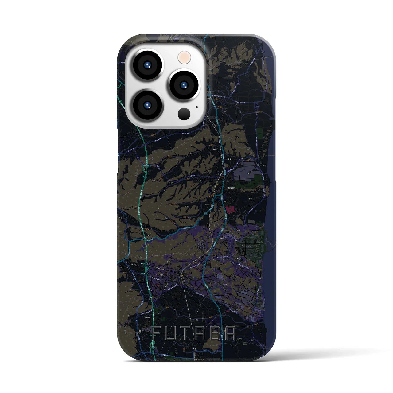 【双葉(福島県)】地図柄iPhoneケース(バックカバータイプ)