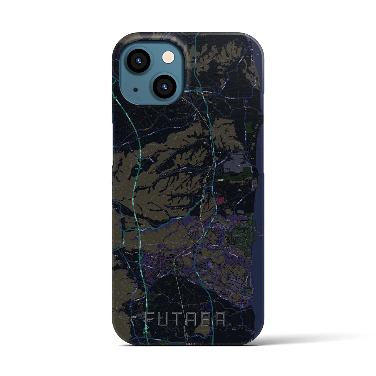 【双葉(福島県)】地図柄iPhoneケース(バックカバータイプ)