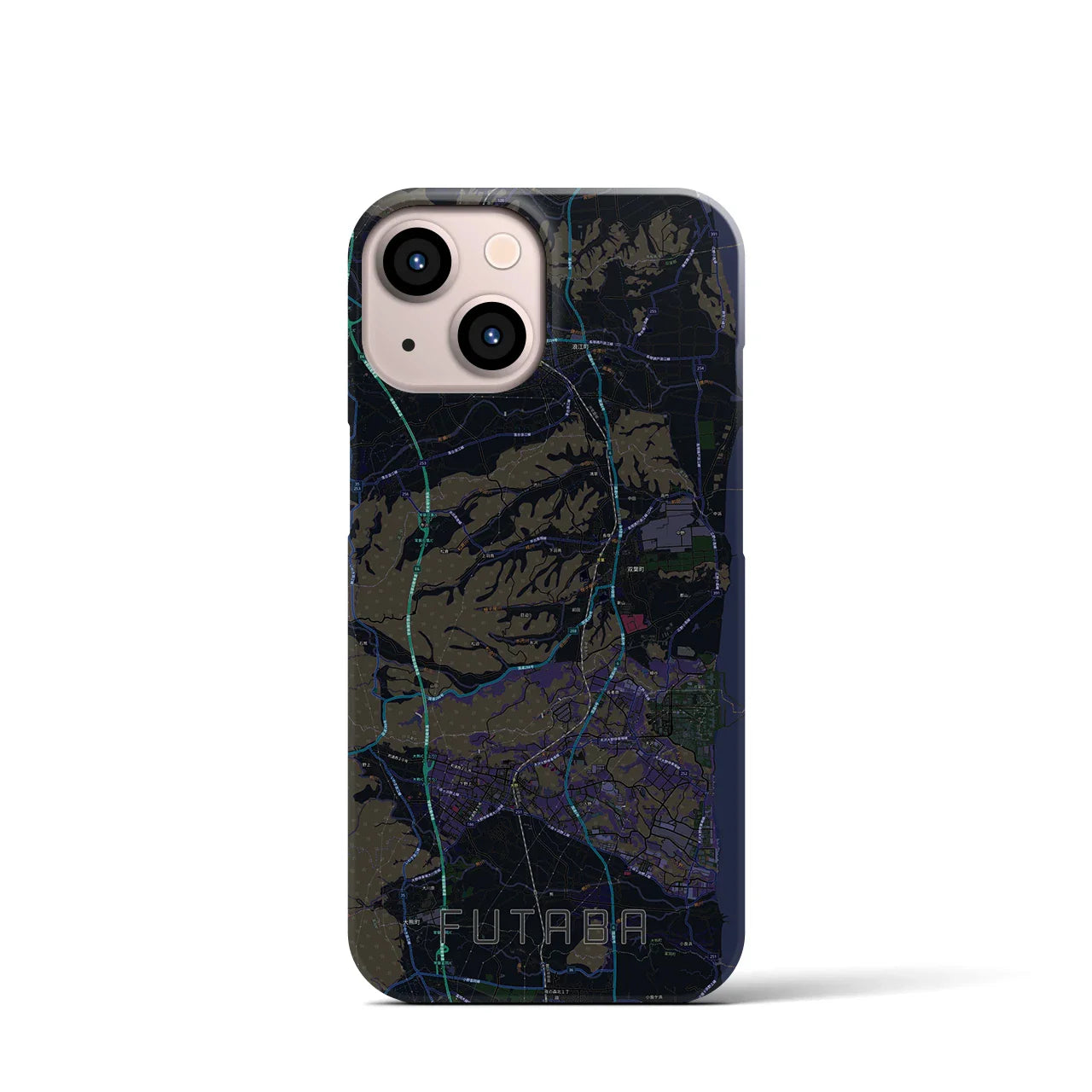 【双葉(福島県)】地図柄iPhoneケース(バックカバータイプ)