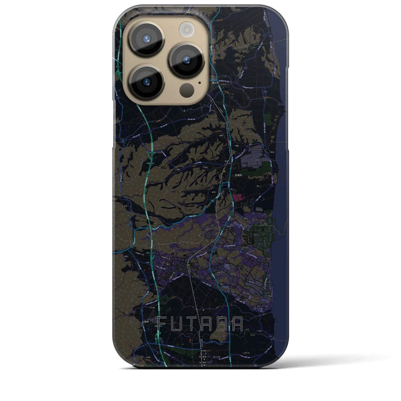 【双葉(福島県)】地図柄iPhoneケース(バックカバータイプ)