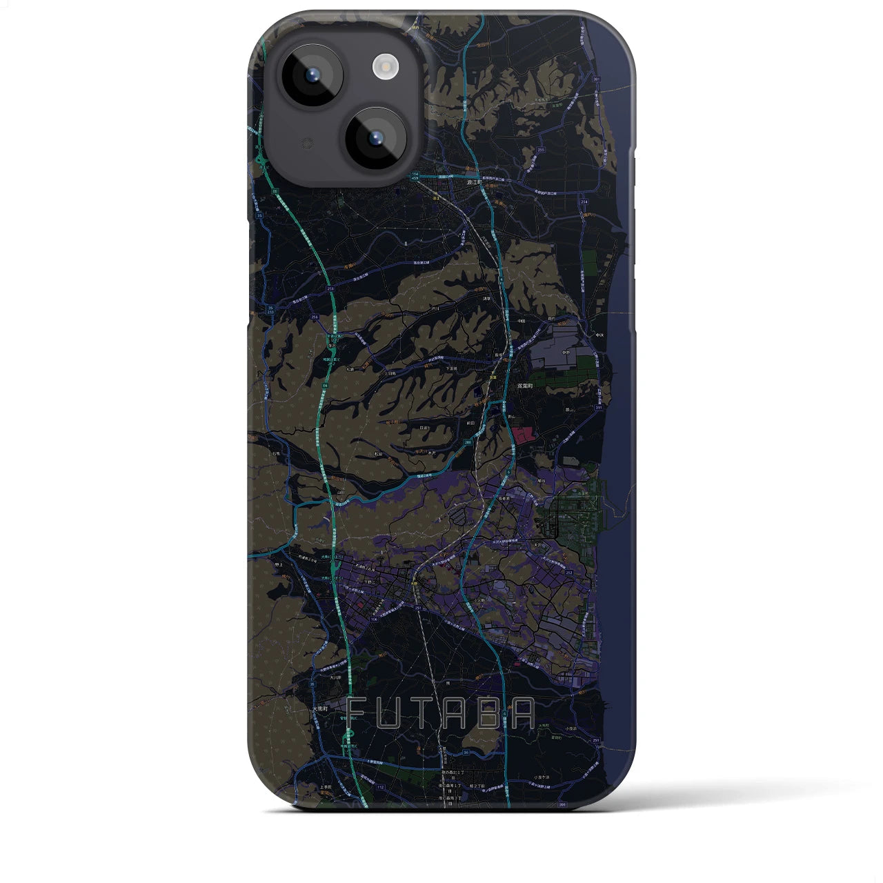 【双葉(福島県)】地図柄iPhoneケース(バックカバータイプ)