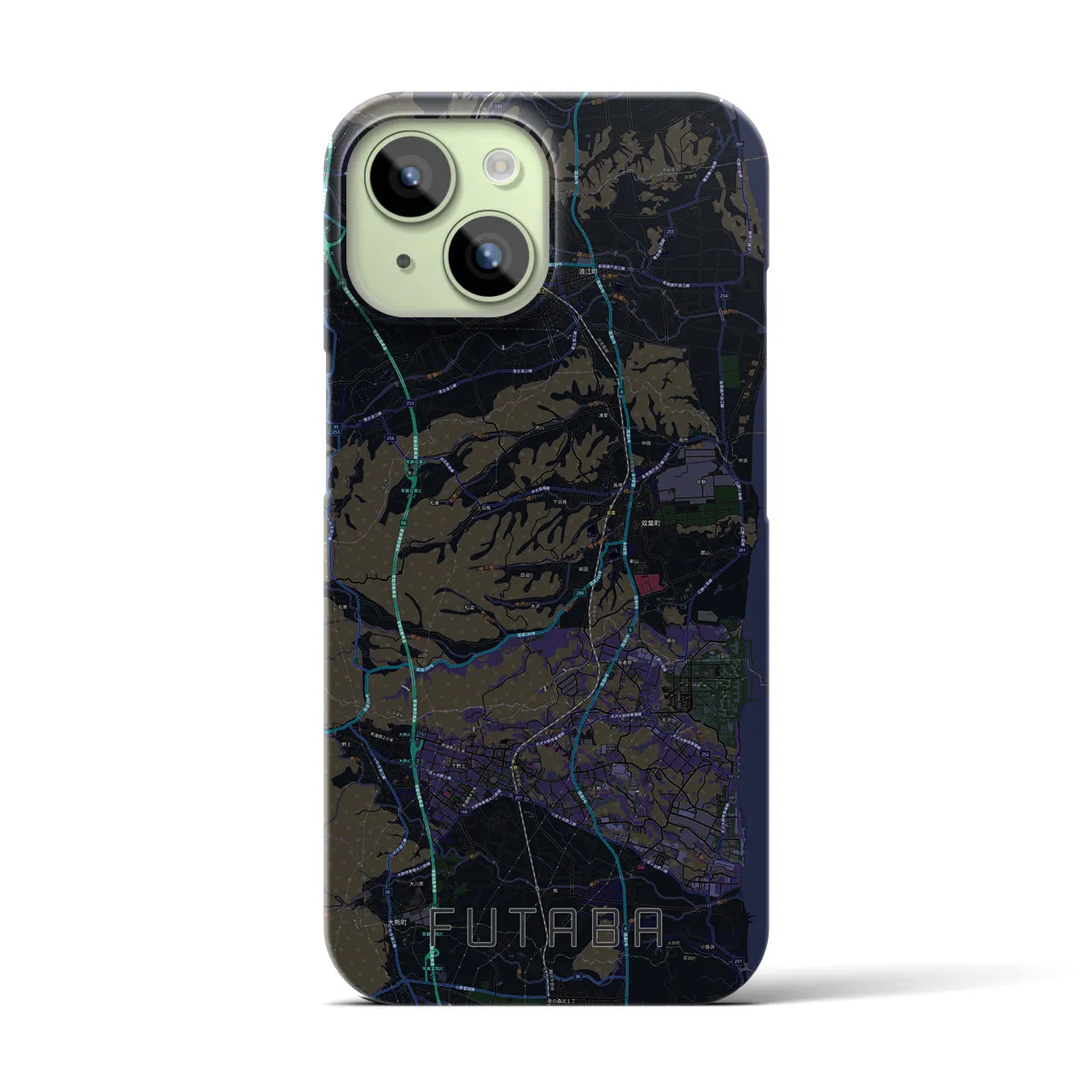 【双葉(福島県)】地図柄iPhoneケース(バックカバータイプ)