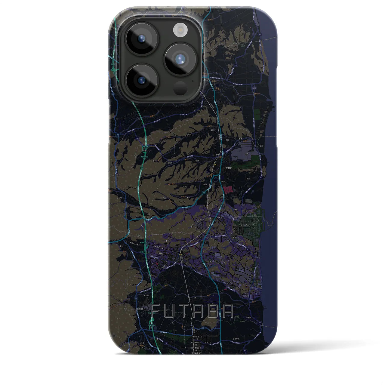 【双葉(福島県)】地図柄iPhoneケース(バックカバータイプ)