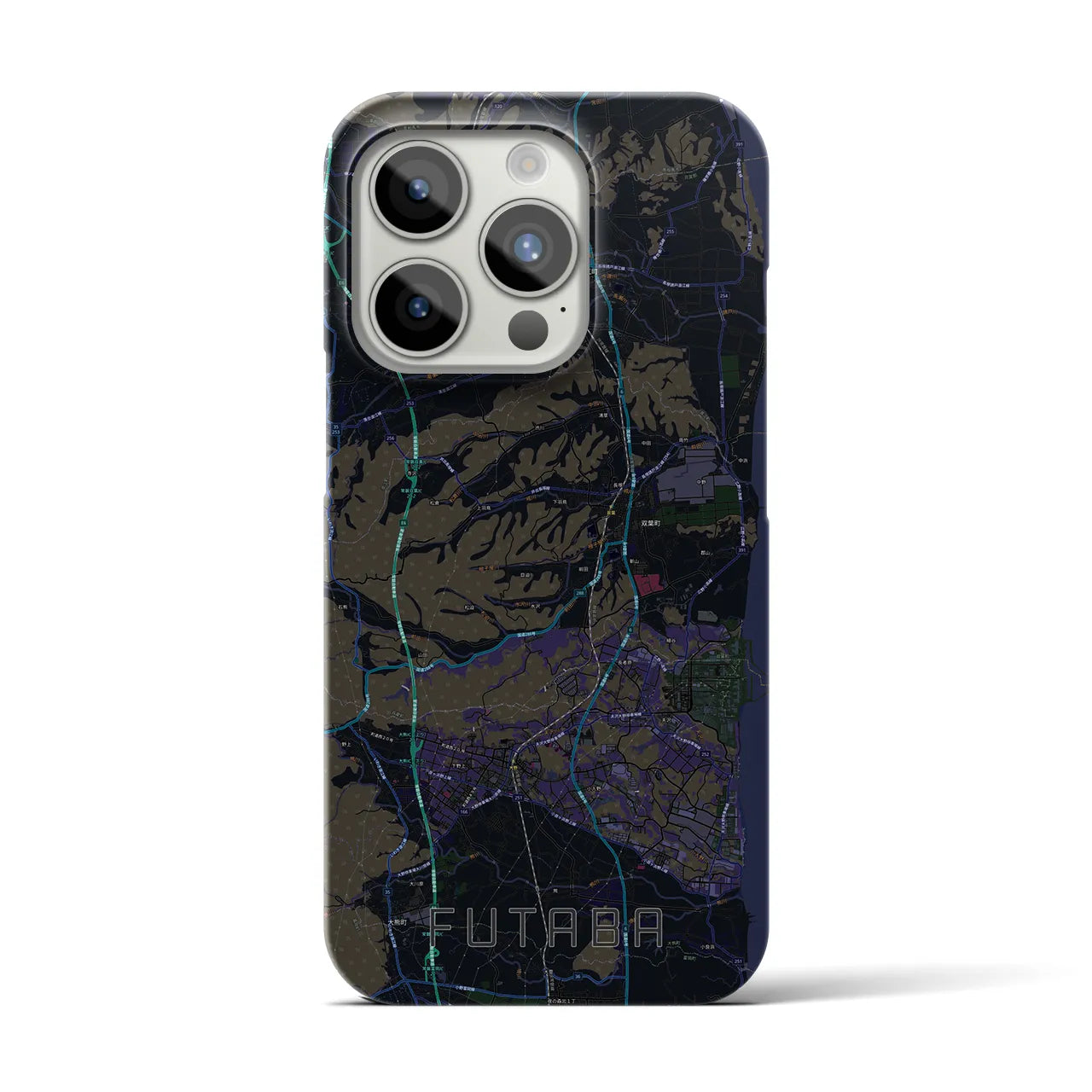 【双葉(福島県)】地図柄iPhoneケース(バックカバータイプ)