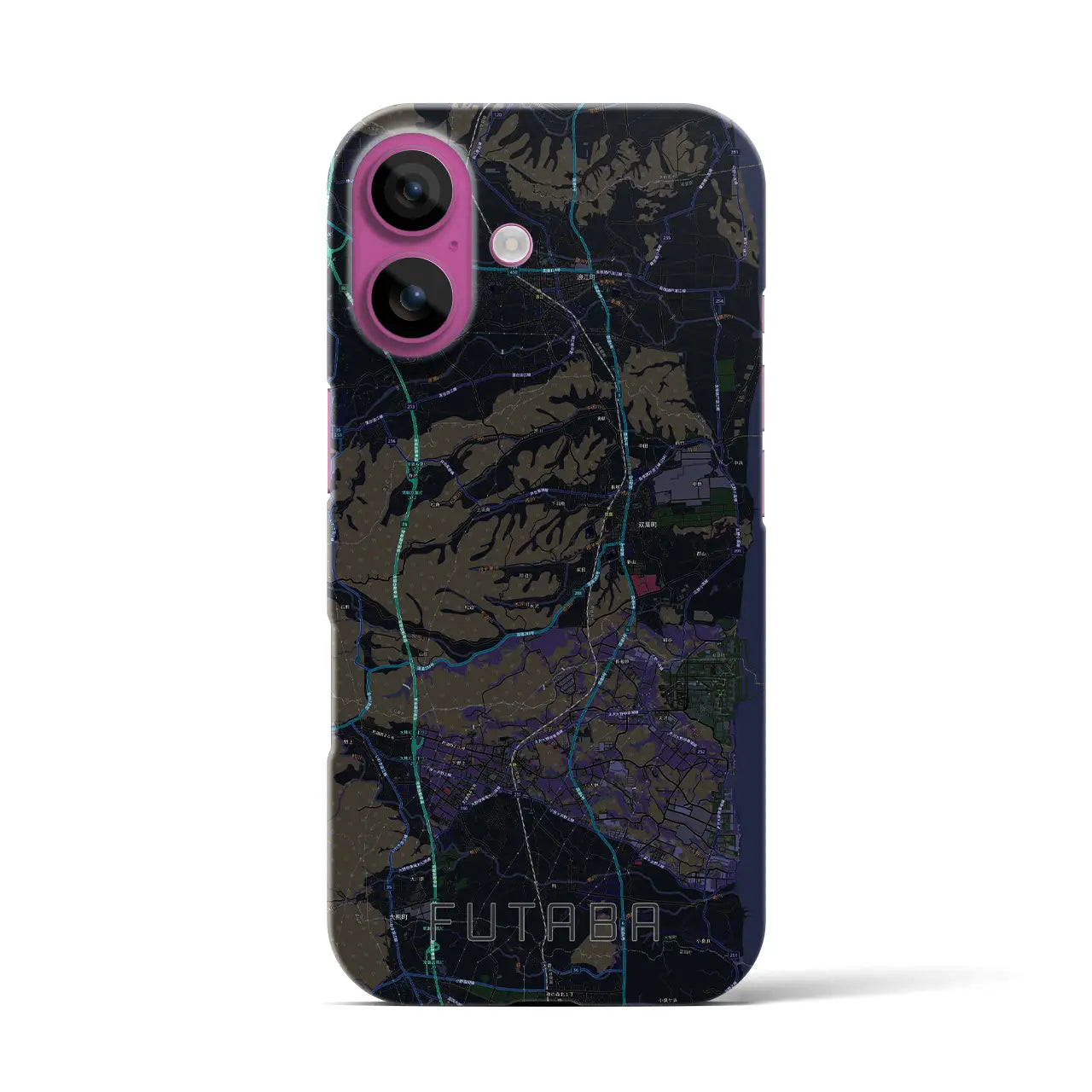 【双葉(福島県)】地図柄iPhoneケース(バックカバータイプ)