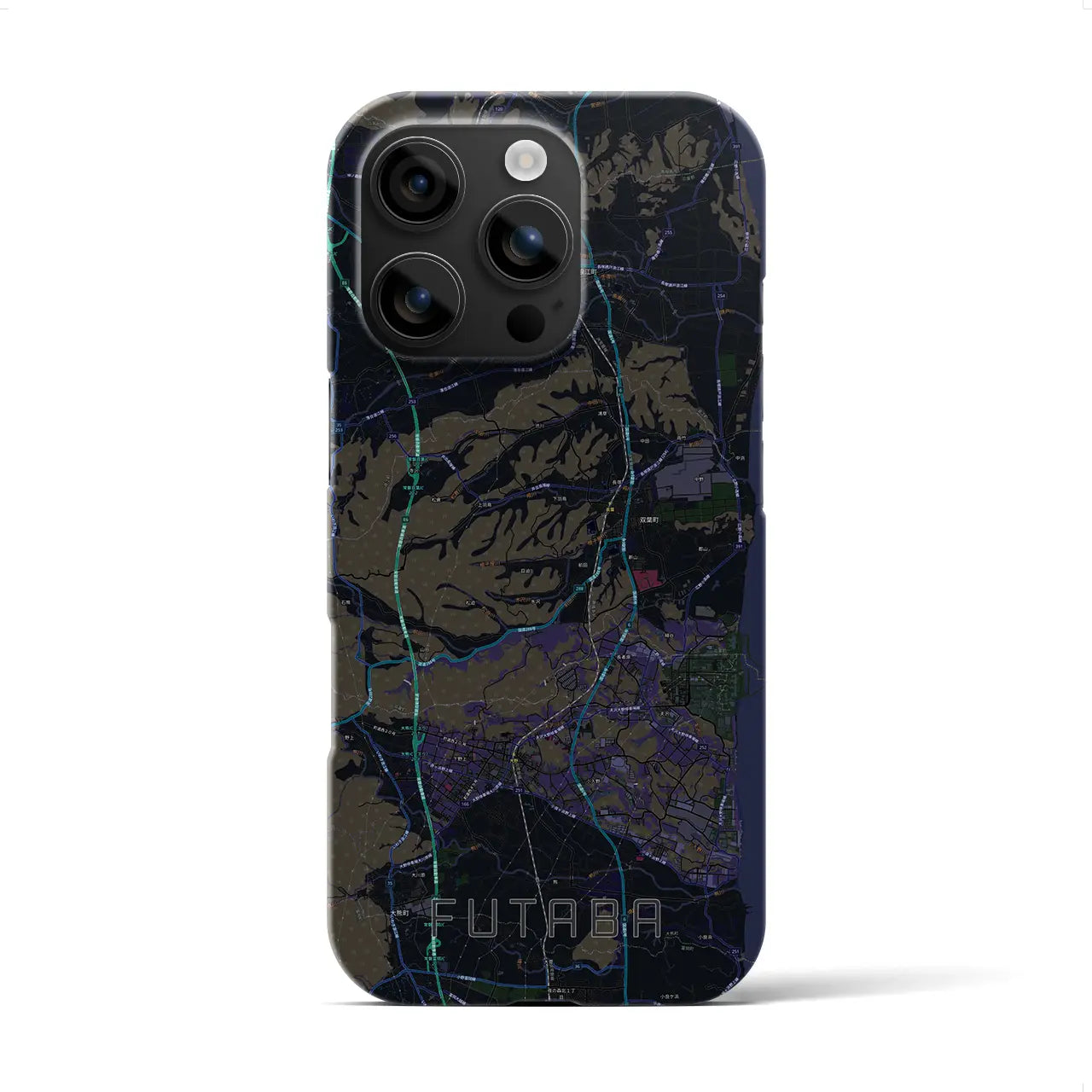 【双葉(福島県)】地図柄iPhoneケース(バックカバータイプ)