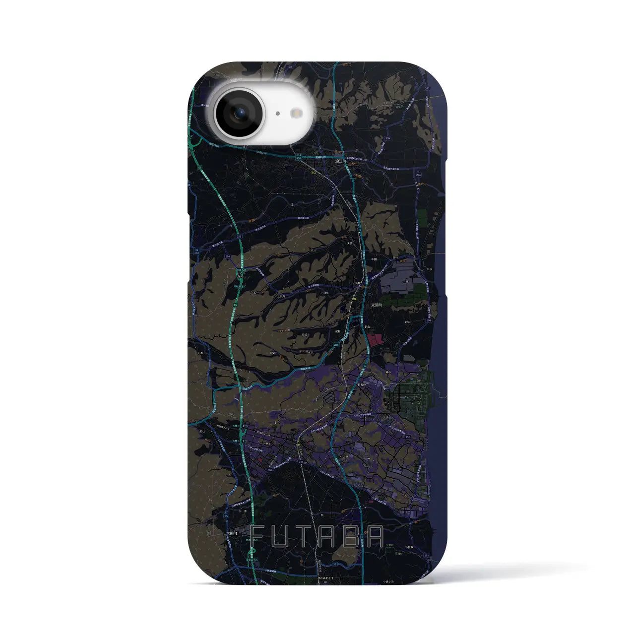 【双葉(福島県)】地図柄iPhoneケース(バックカバータイプ)