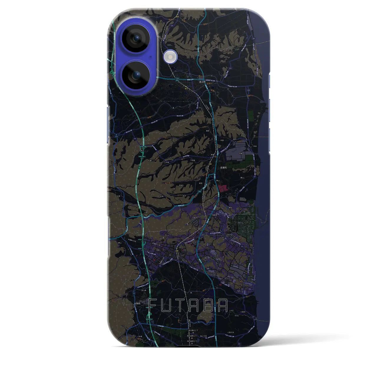 【双葉(福島県)】地図柄iPhoneケース(バックカバータイプ)