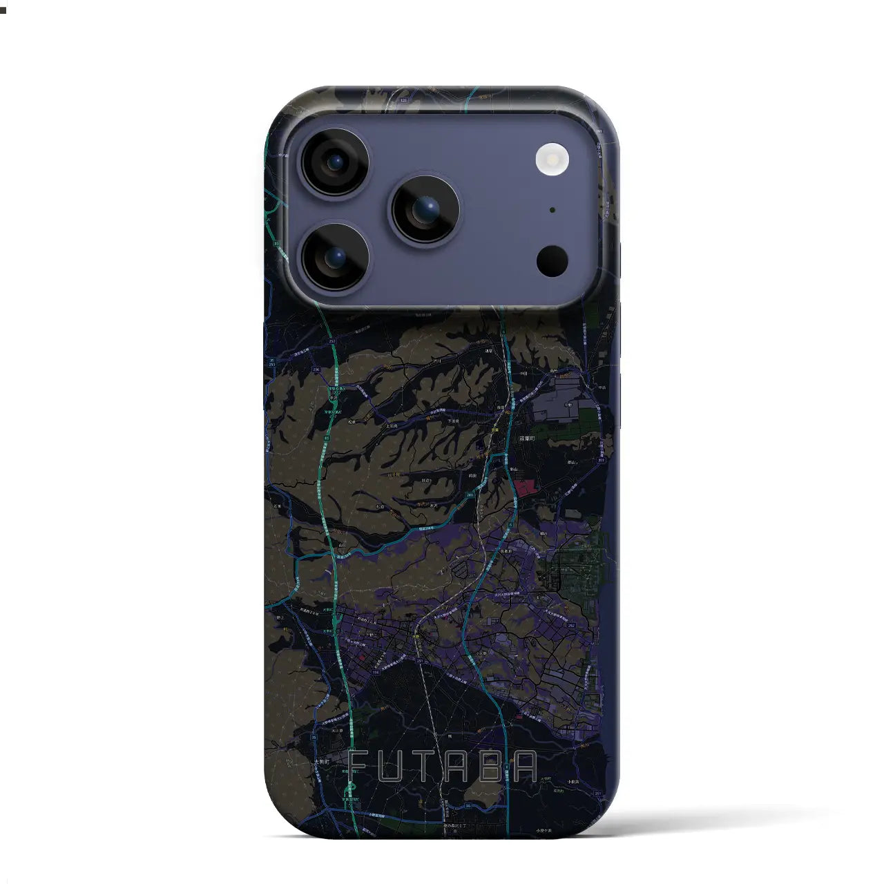 【双葉(福島県)】地図柄iPhoneケース(バックカバータイプ)