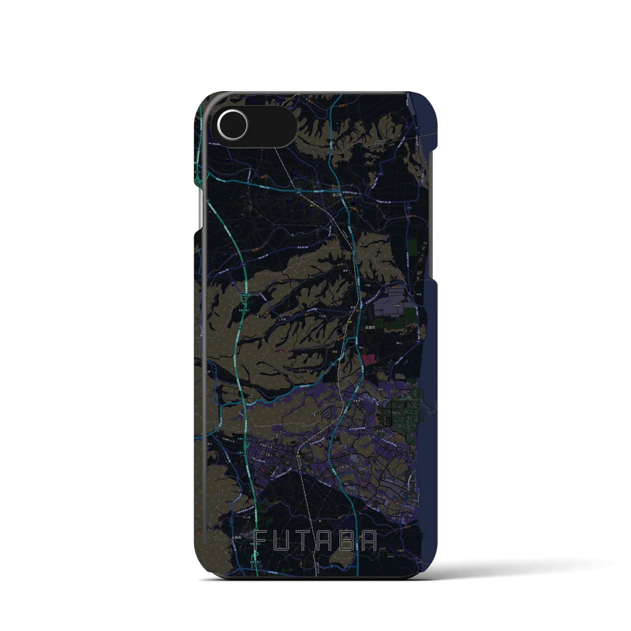 【双葉(福島県)】地図柄iPhoneケース(バックカバータイプ)