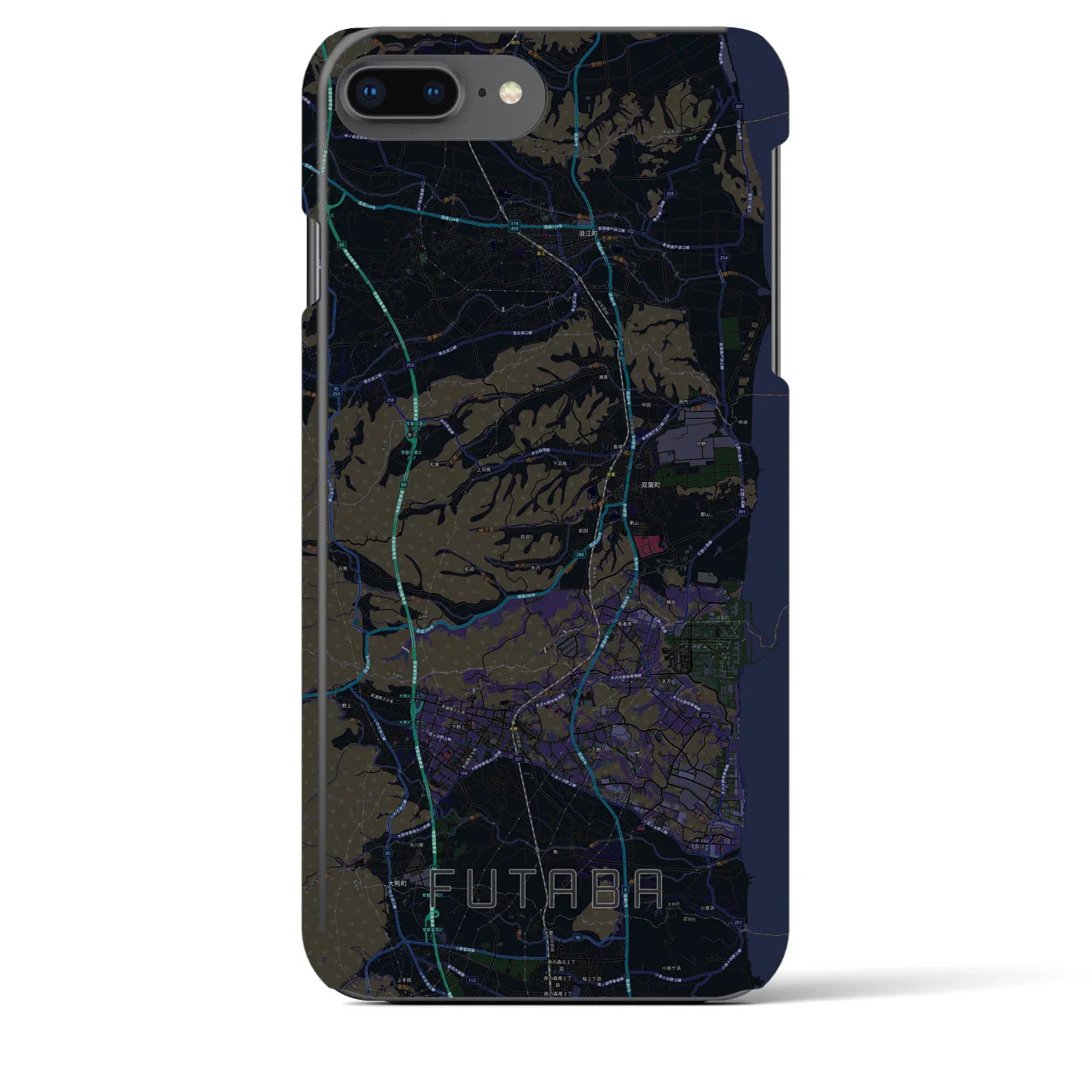 【双葉(福島県)】地図柄iPhoneケース(バックカバータイプ)