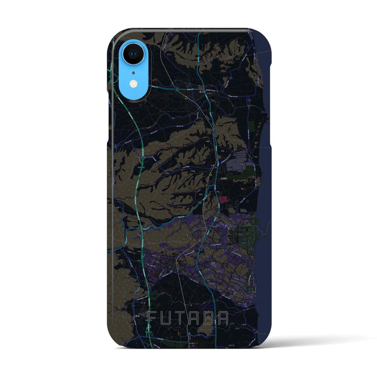 【双葉(福島県)】地図柄iPhoneケース(バックカバータイプ)