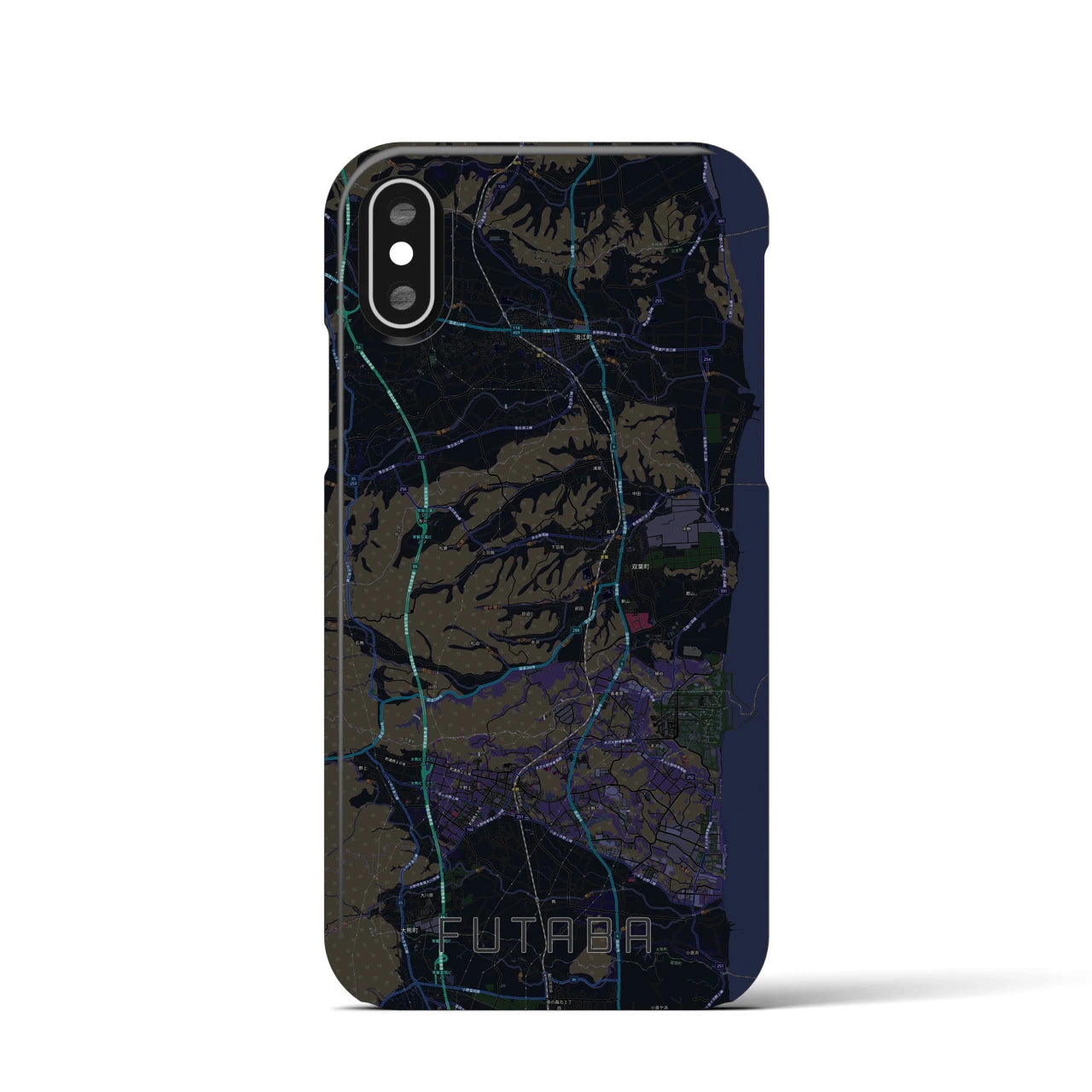 【双葉(福島県)】地図柄iPhoneケース(バックカバータイプ)