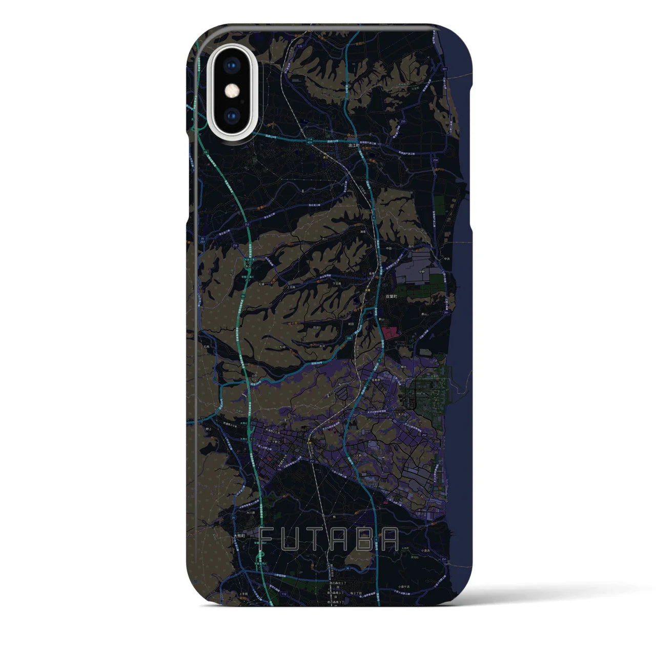【双葉(福島県)】地図柄iPhoneケース(バックカバータイプ)