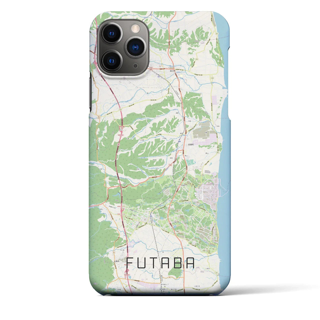 【双葉(福島県)】地図柄iPhoneケース(バックカバータイプ)