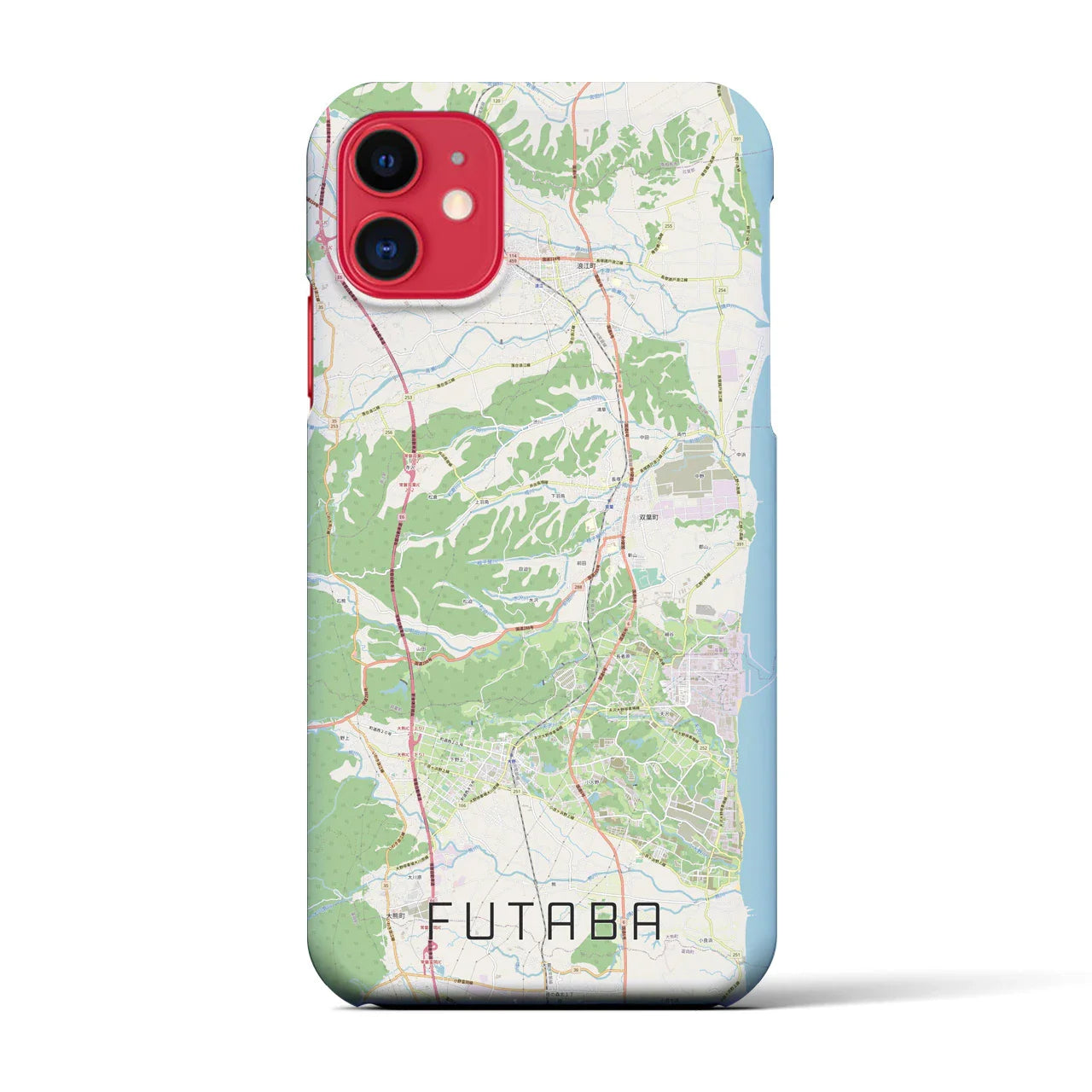 【双葉(福島県)】地図柄iPhoneケース(バックカバータイプ)