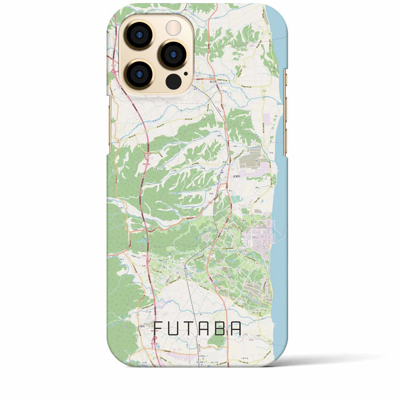 【双葉(福島県)】地図柄iPhoneケース(バックカバータイプ)