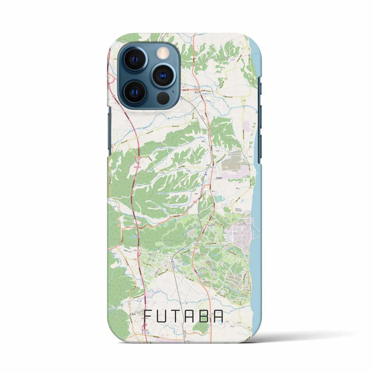 【双葉(福島県)】地図柄iPhoneケース(バックカバータイプ)