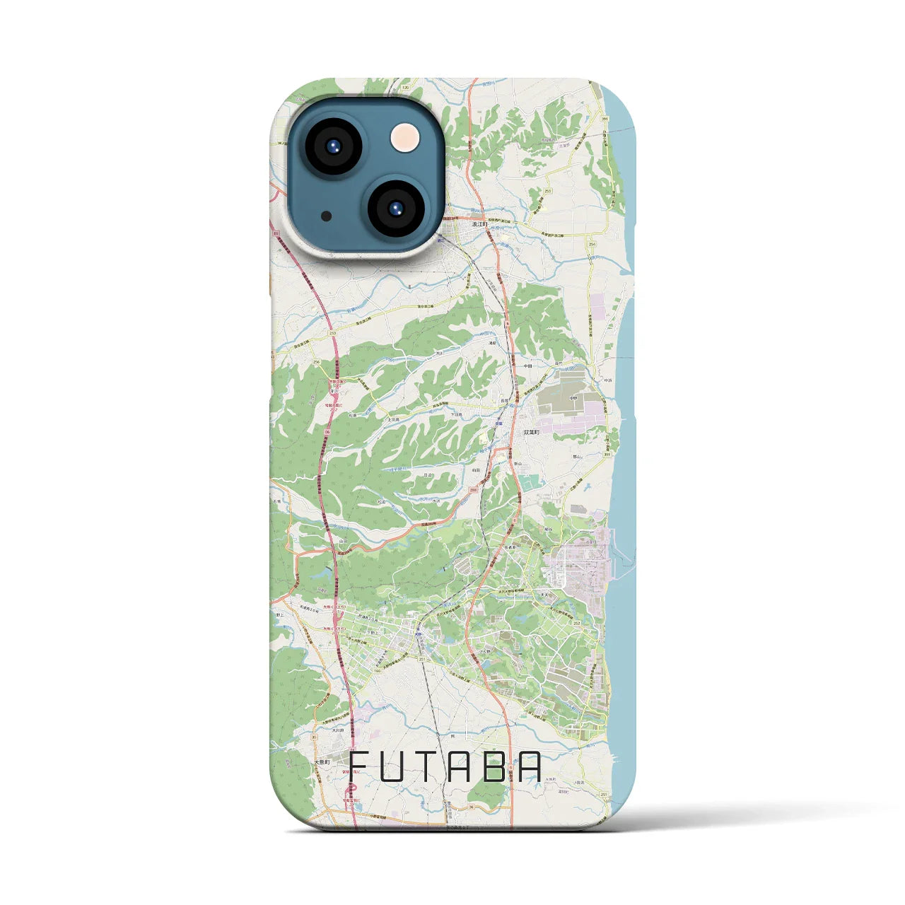 【双葉(福島県)】地図柄iPhoneケース(バックカバータイプ)