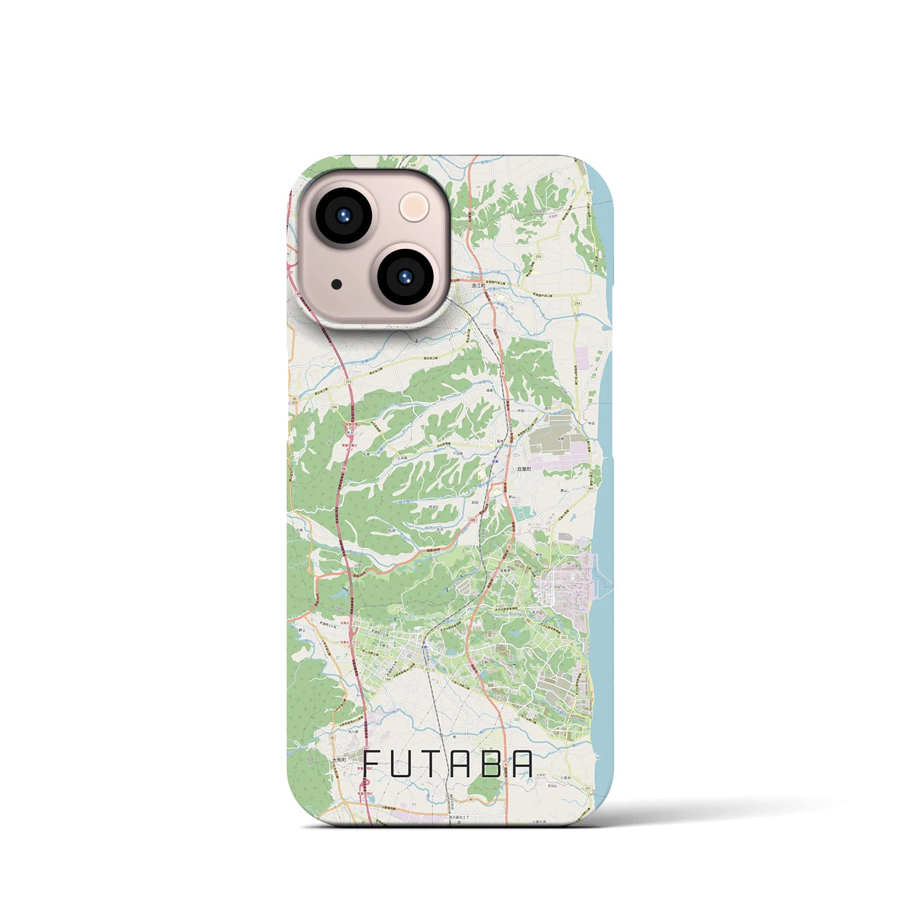 【双葉(福島県)】地図柄iPhoneケース(バックカバータイプ)