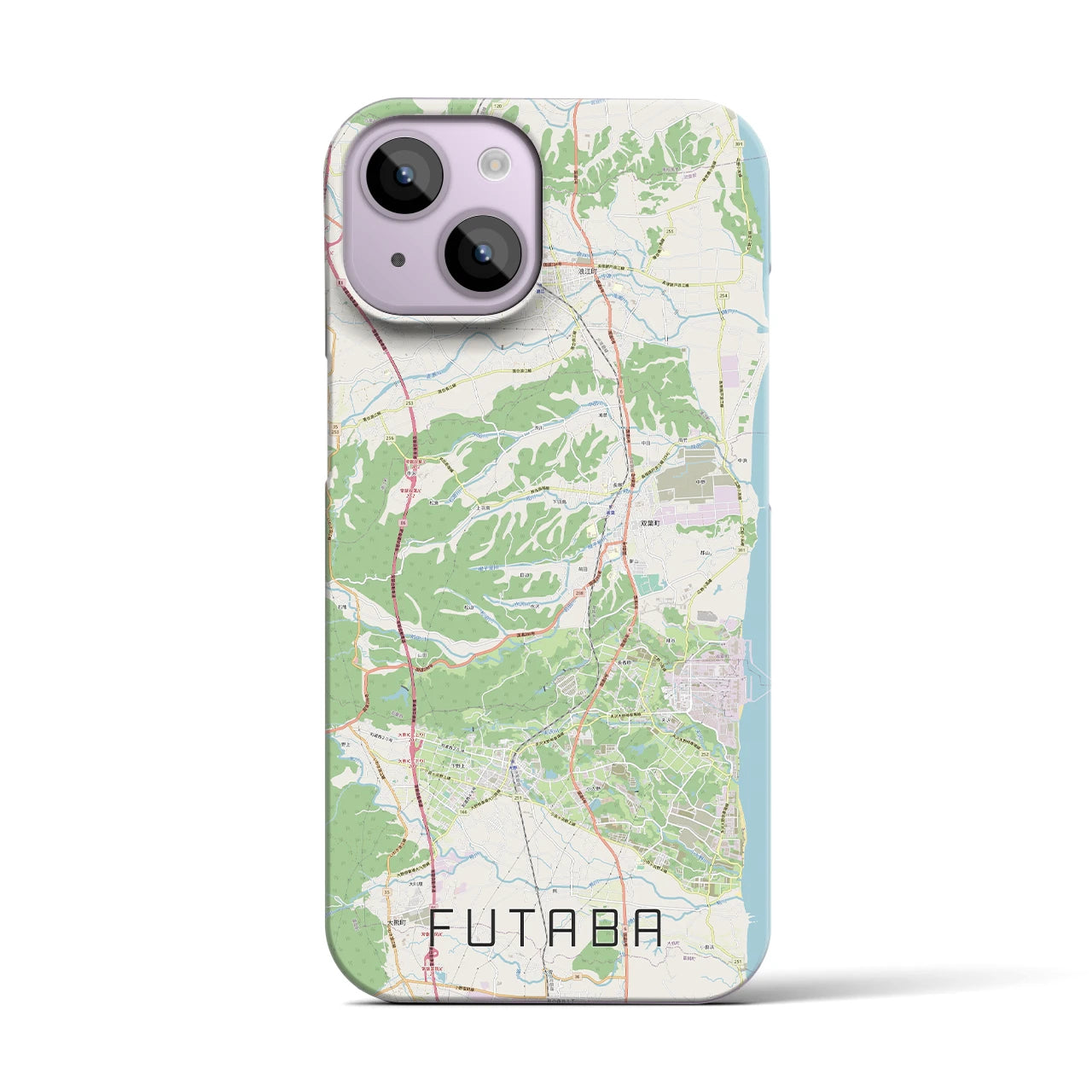 【双葉(福島県)】地図柄iPhoneケース(バックカバータイプ)