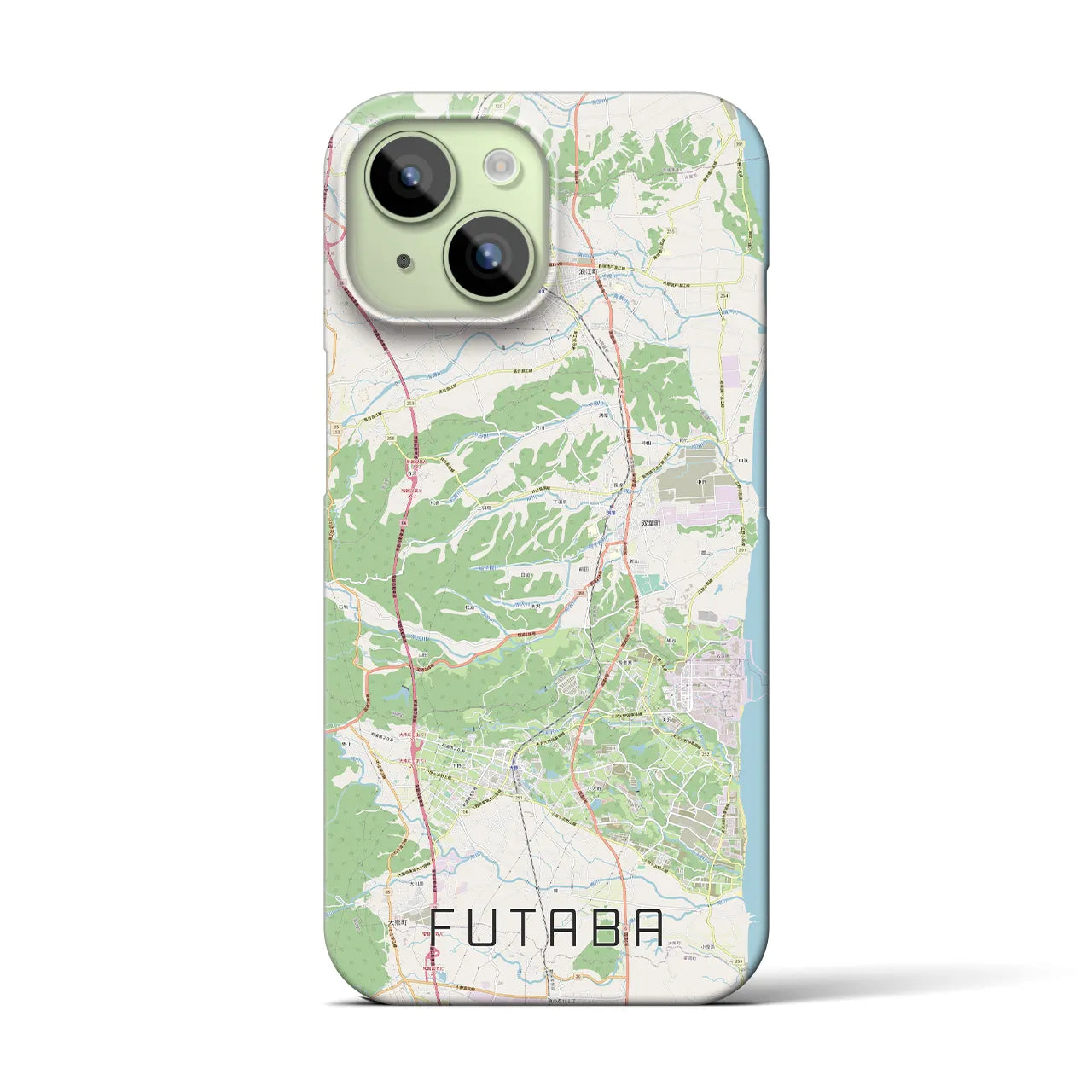 【双葉(福島県)】地図柄iPhoneケース(バックカバータイプ)