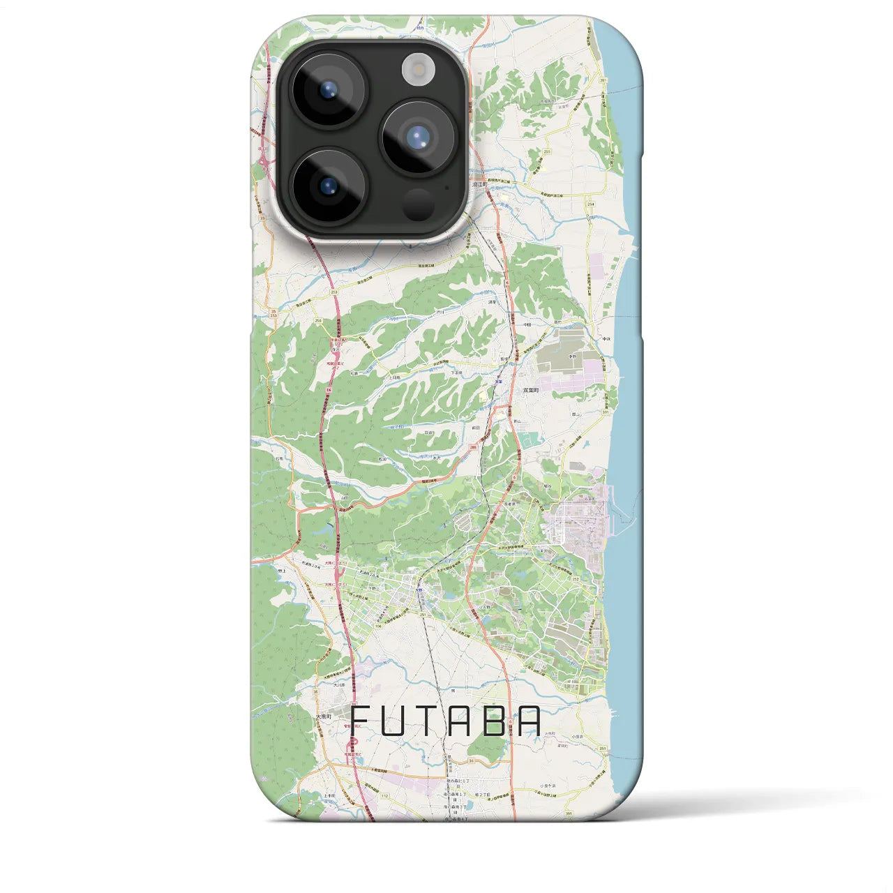 【双葉(福島県)】地図柄iPhoneケース(バックカバータイプ)