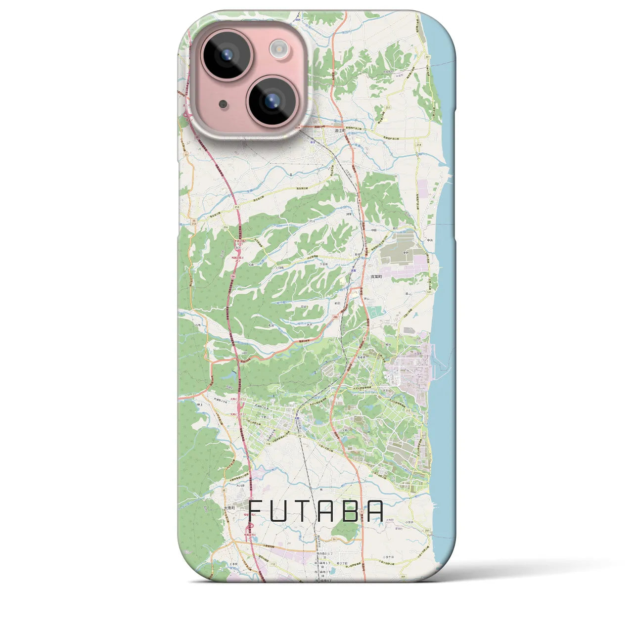 【双葉(福島県)】地図柄iPhoneケース(バックカバータイプ)