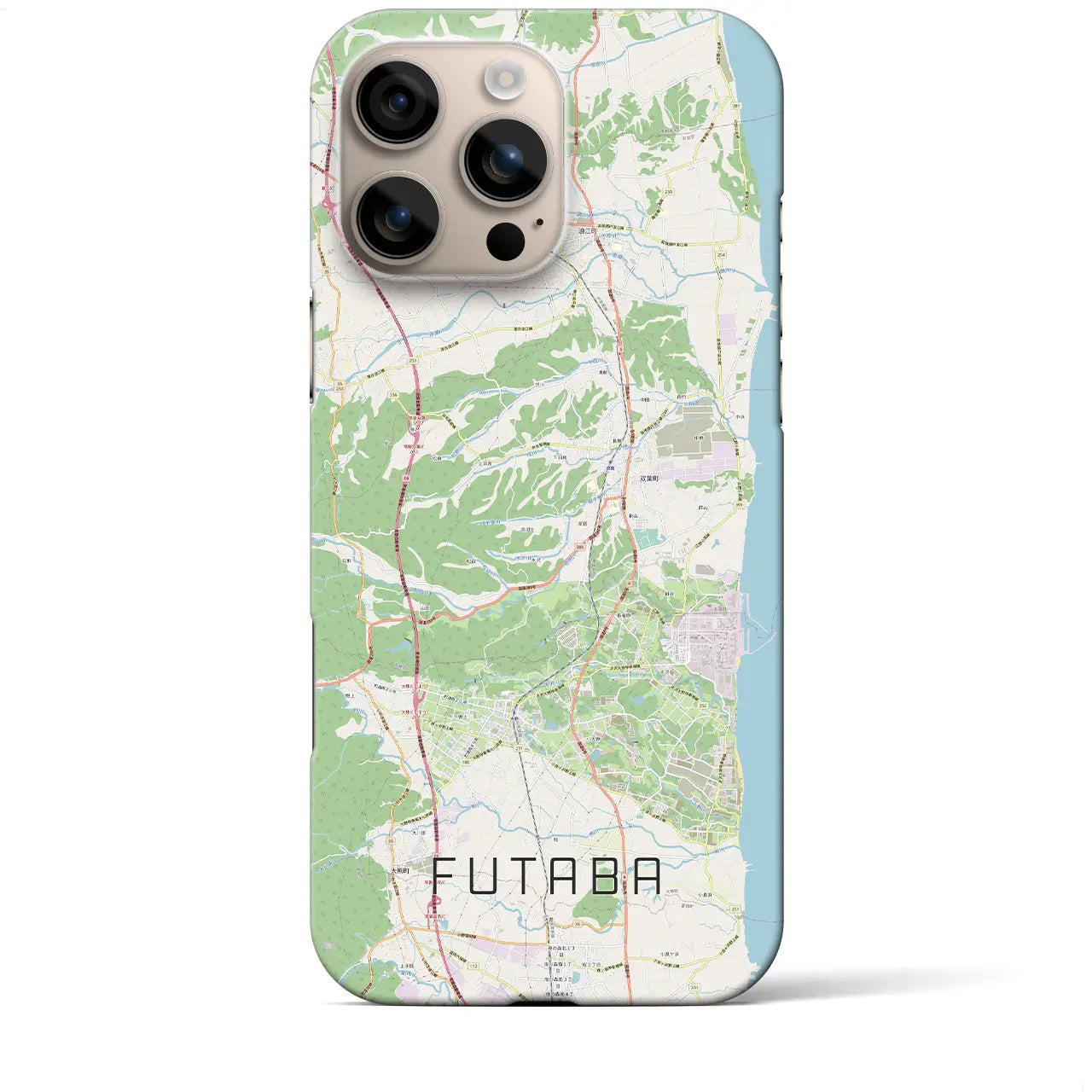 【双葉(福島県)】地図柄iPhoneケース(バックカバータイプ)