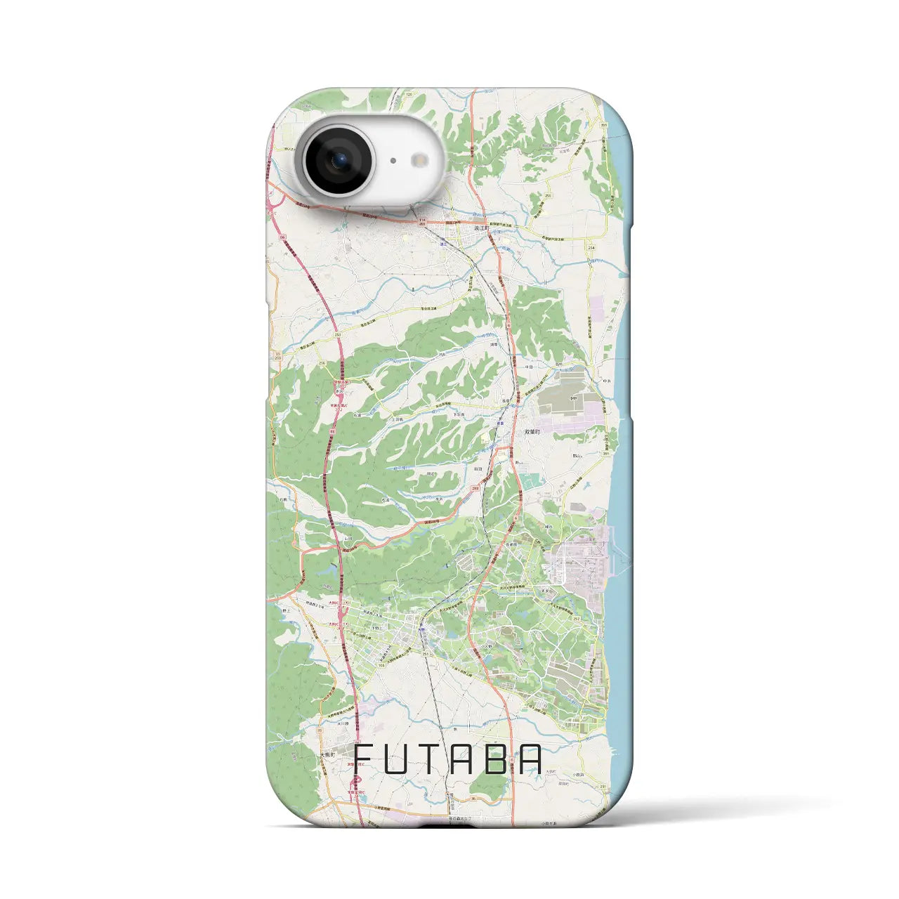 【双葉(福島県)】地図柄iPhoneケース(バックカバータイプ)